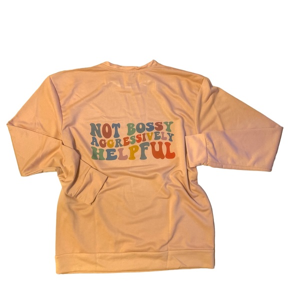 Anxious mental health graphic crewneck raglan pullover sweatshirt size large - Picture 5 of 8